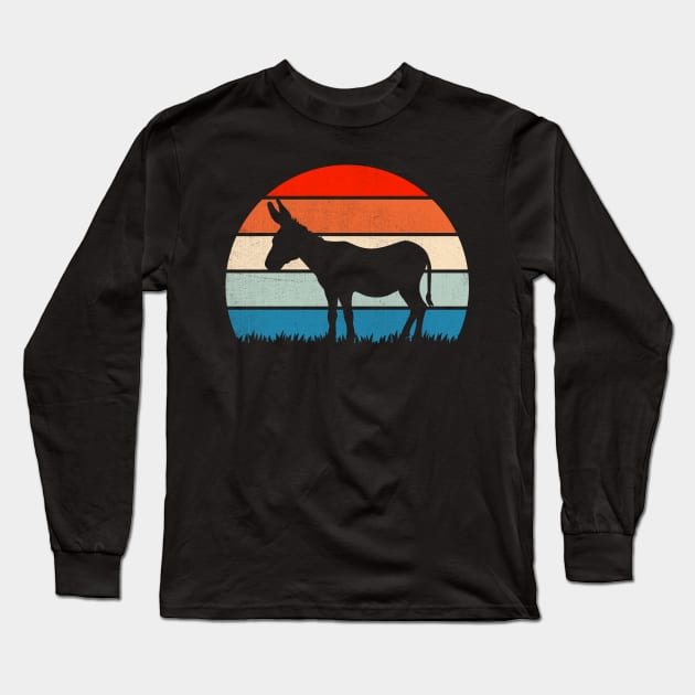 Cute Donkey Sunset Lover Long Sleeve T-Shirt by TheDesignDepot